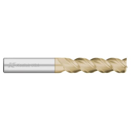 Kodiak Cutting Tools 1/8 3 Flute Carbide Endmill Long Length 45 Deg. ZRN Coated 5450100